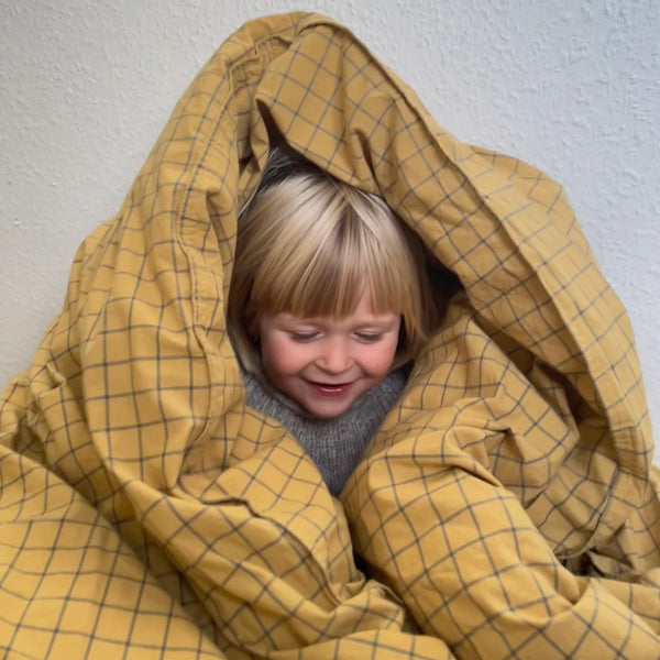 Sengetøj til børn - Mini sengesæt - Moonstone Grid - 100% økologisk bomuld - vonFritz